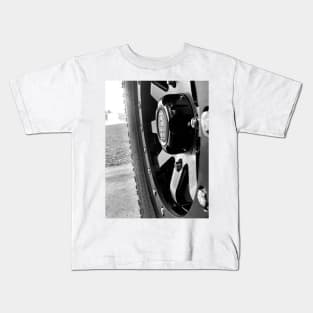 Black and White Tire Kids T-Shirt